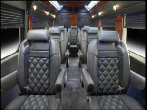 14 passengers Mercedes Sprinter shuttle interior