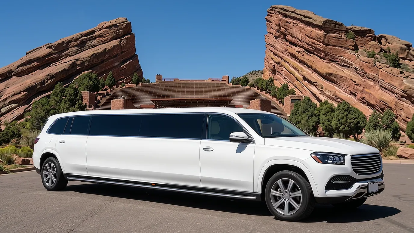 Mead white Mercedes GLS 18 passenger stretch limo