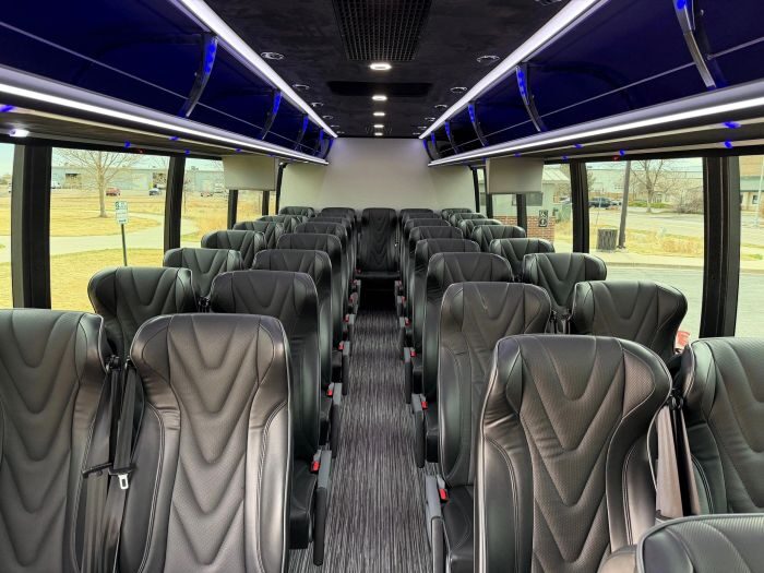 Coach bus leather seats – Mead limo service