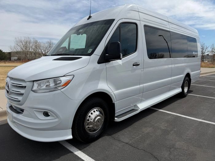 White Mercedes Sprinter – Mead limo service
