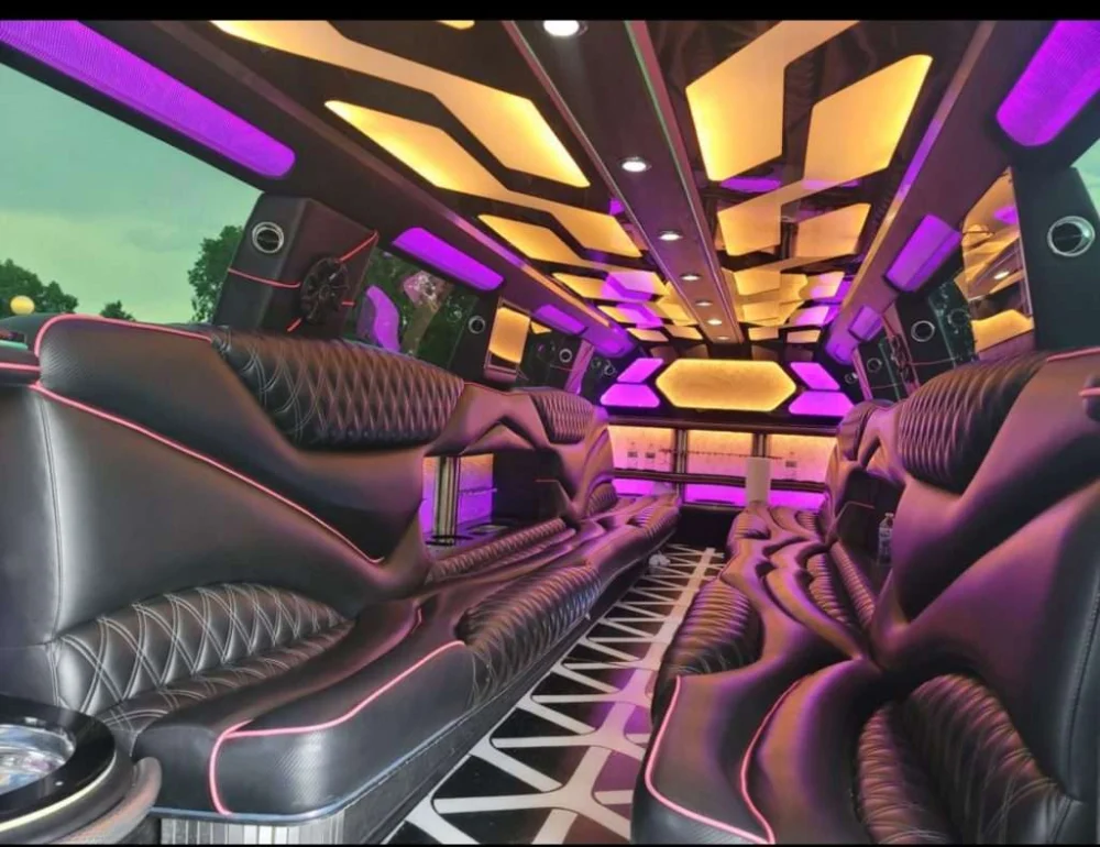 Mead white Cadillac Escalade stretch limo